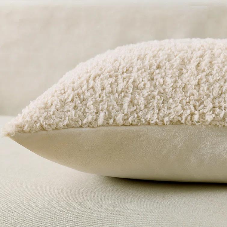 NordECO HOME Faux Fur Throw Pillow Covers Soft Teddy Polyester Square Throw Pillow Cover & Reviews | Wayfair