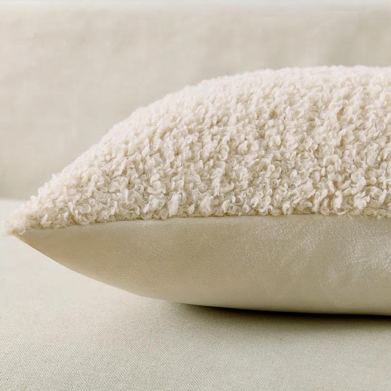 NordECO HOME Faux Fur Throw Pillow Covers Soft Teddy Polyester Square Throw Pillow Cover & Reviews | Wayfair