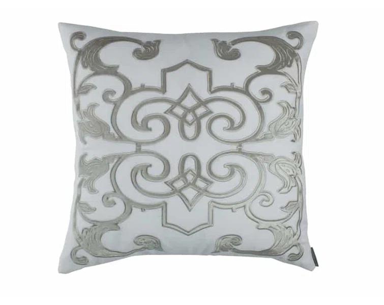 Lili Alessandra Mozart Appliqued Feather Linen Throw Pillow