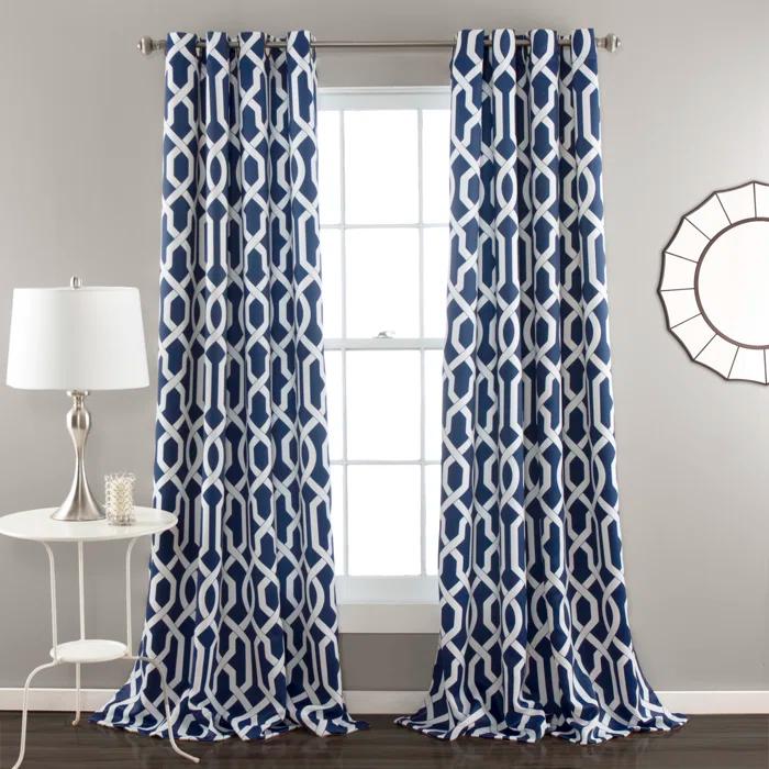Lush Decor Trellis Polyester Room Darkening Curtain Pair (Set of 2)