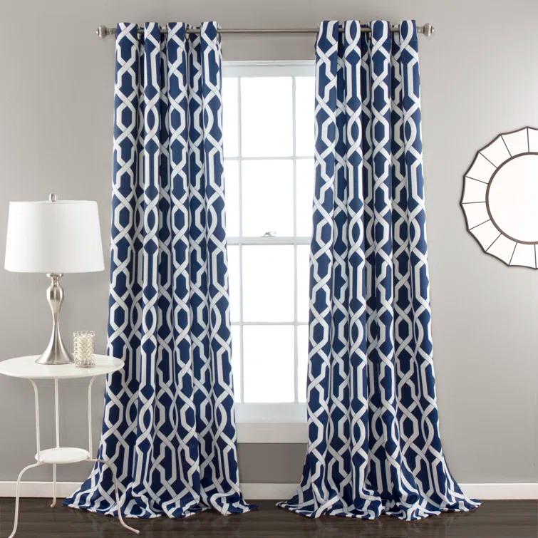 Lush Decor Trellis Polyester Room Darkening Curtain Pair (Set of 2)