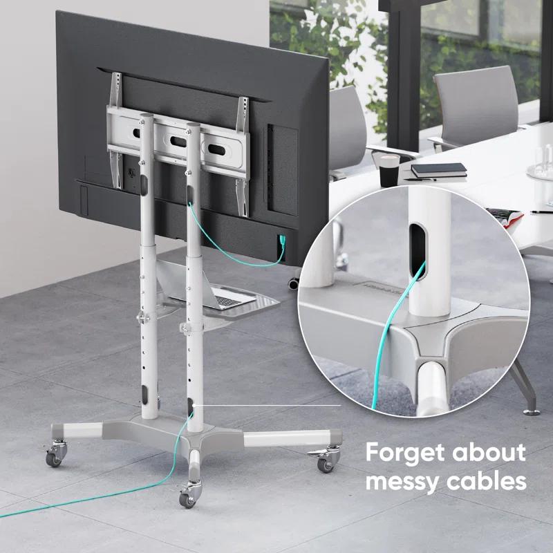 ONKRON Portable TV Stand With Wheels - Adjustable TV Stand for 32-65 Inch for TVs up to 110 lbs