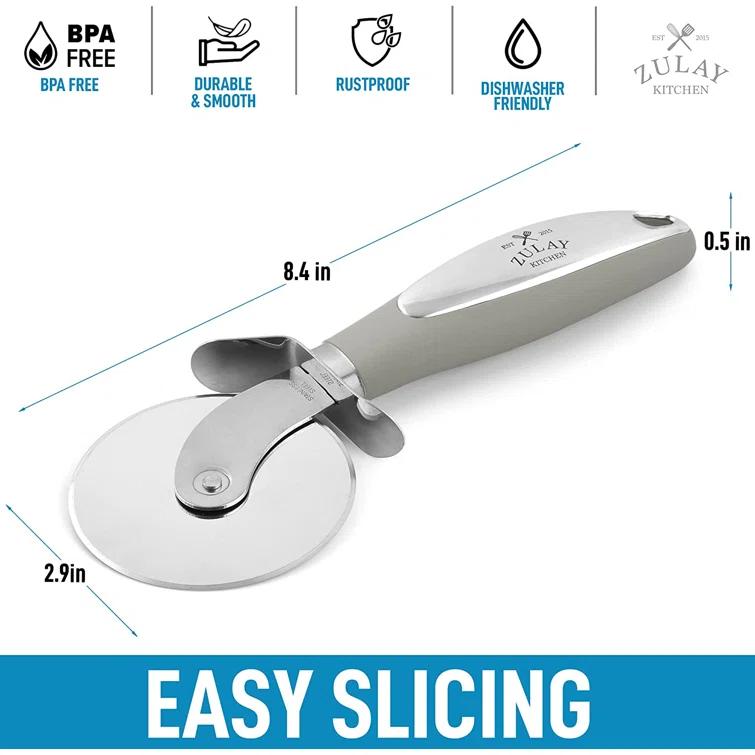 Zulay Kitchen Zulay Kitchen Pizza Cutter Wheel with Stainless Steel blade and guards Pizza Slicer Non-Slip Handle