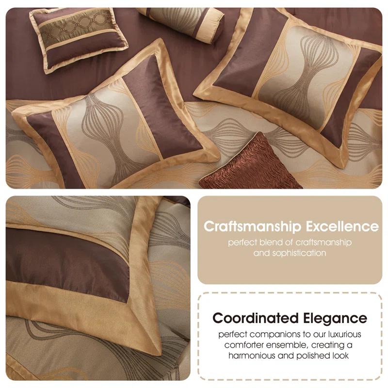 Nanshing America, Inc Kath 7 Piece Microfiber Modern & Contemporary Comforter Set