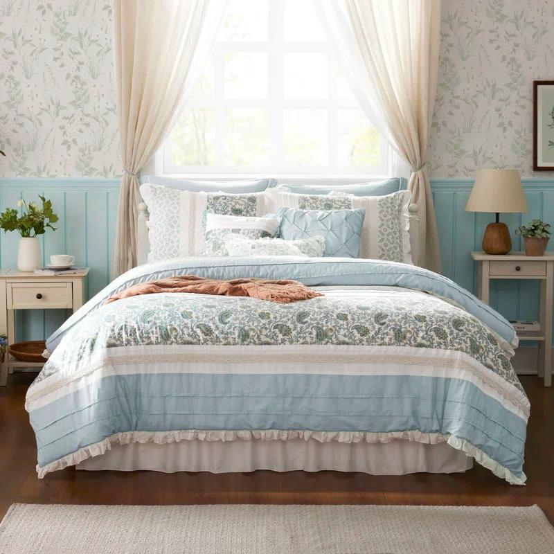 Madison Park Dawn 9 Piece Cotton Percale Comforter Set