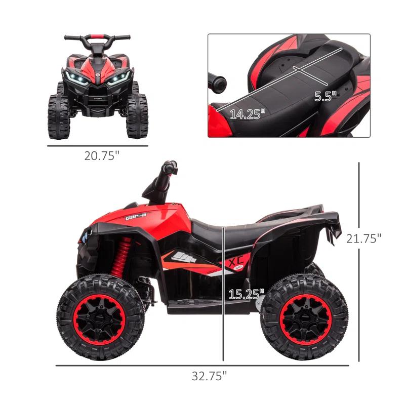 Aosom Aosom 12 Volt 1 Seater All-Terrain Vehicles Battery Powered Ride On