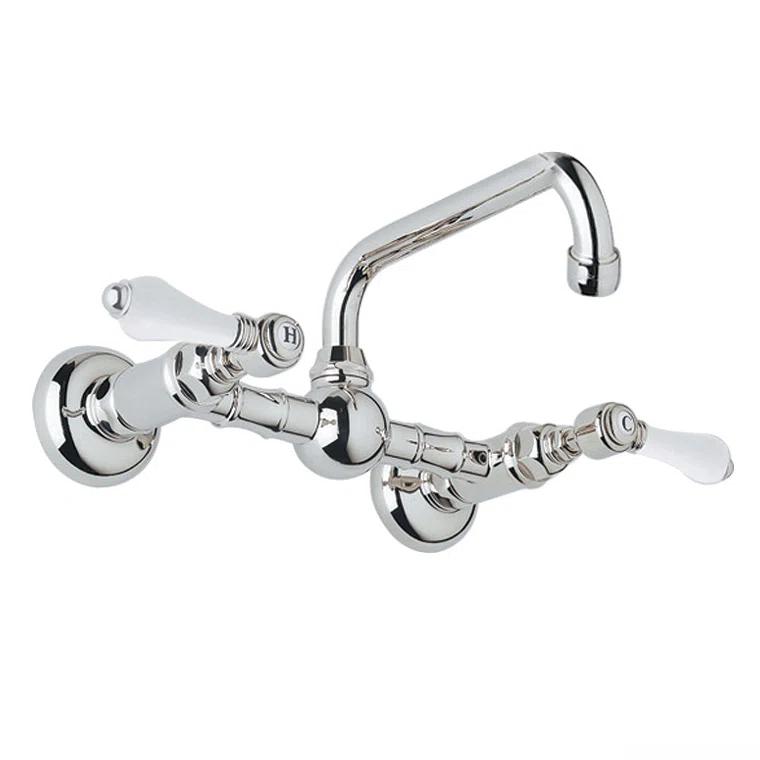 Rohl A1423LPAPC-2 Acqui Wall Mount Bridge Lavatory Faucet With U-Spout