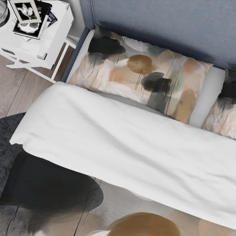 Design Art Painting Of Abstract Shapes III - Abstract Painting Duvet Cover Set - Microfiber Polyester