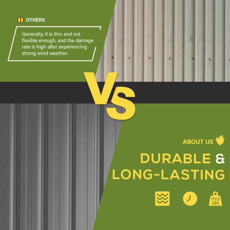 YODOLLA 10 ft. W x 8 ft. D Galvanized Steel Storage Shed