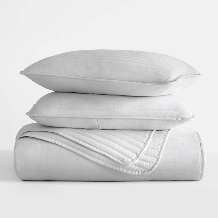 Becky Cameron Becky Cameron Lightweight All Season Stripe Stitch Quilt Set with Shams