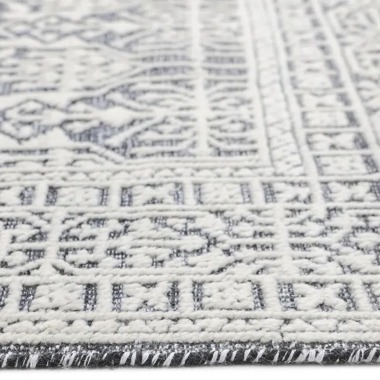 Elegant Hand-Knotted Wool-Viscose Blend Gray Area Rug, 9' x 12'