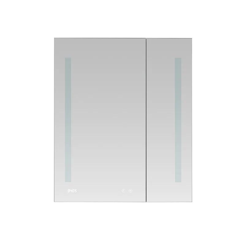 AQUADOM AQUADOM Signature Royale LED Medicine Cabinet with Defogger, Electrical Outlets, Digital Clock, Dimmer, Adjustable LED 3X Magnifying Mirror