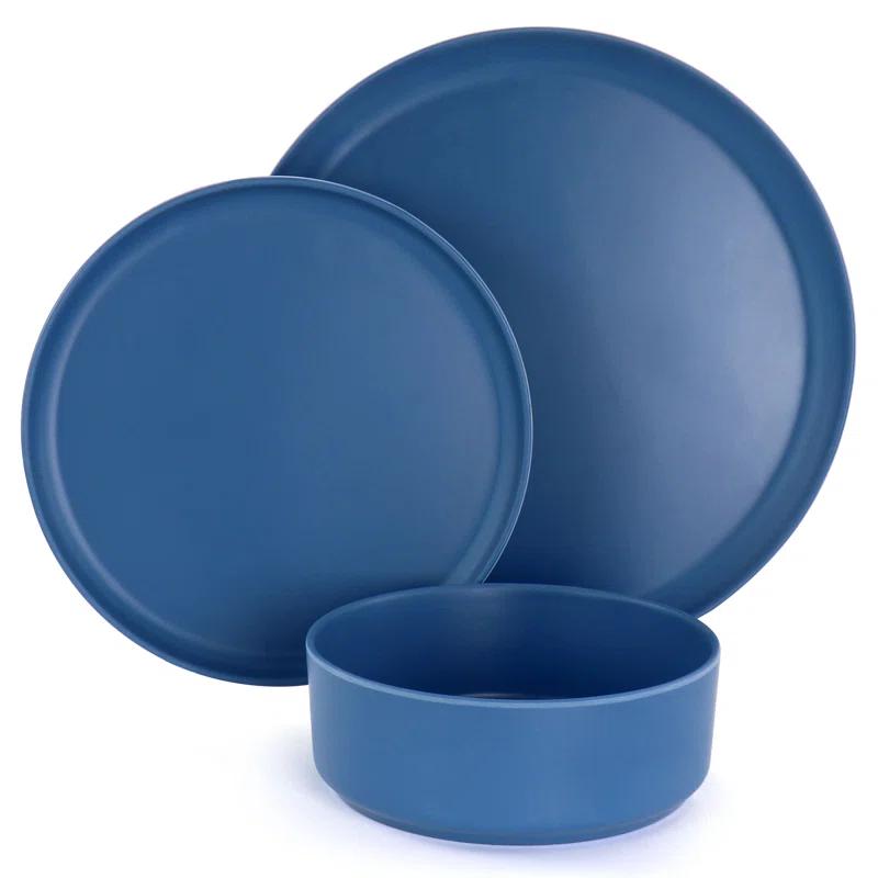 Gibson Home Canyon Crest 12-Piece Stackable Matte Melamine Dinnerware Set