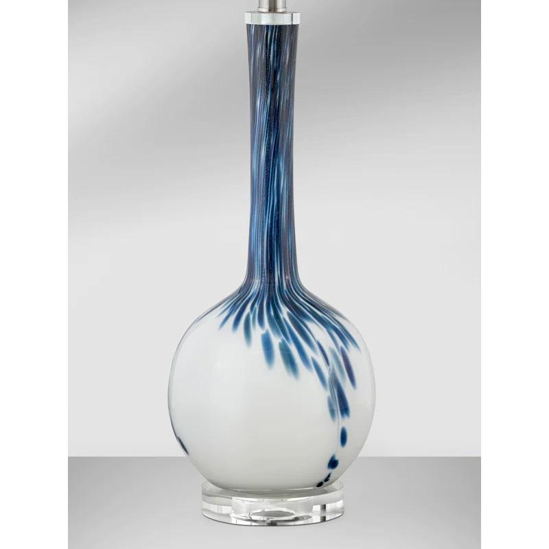 Medallion Lighting Sanremo 30 in. Blue & White Glass Table Lamp