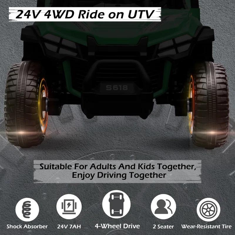 24V Kids Ride On Toy Car Utv For Kids, 2 Seater
