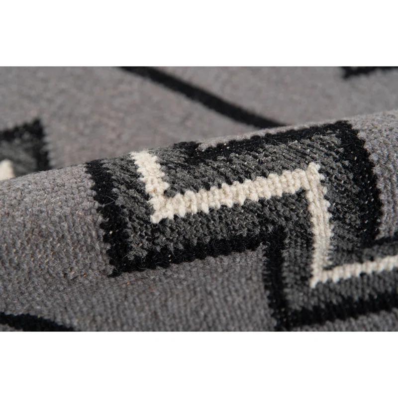 Union Rustic Oneil Moroccan Handmade Wool Gray Area Rug