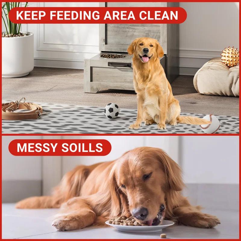 gaomon Dog Feeding Station with Storage Cabinet, 2 Elevated Dog Bowls, Filp Top Dog Food Storage Cabinet Container