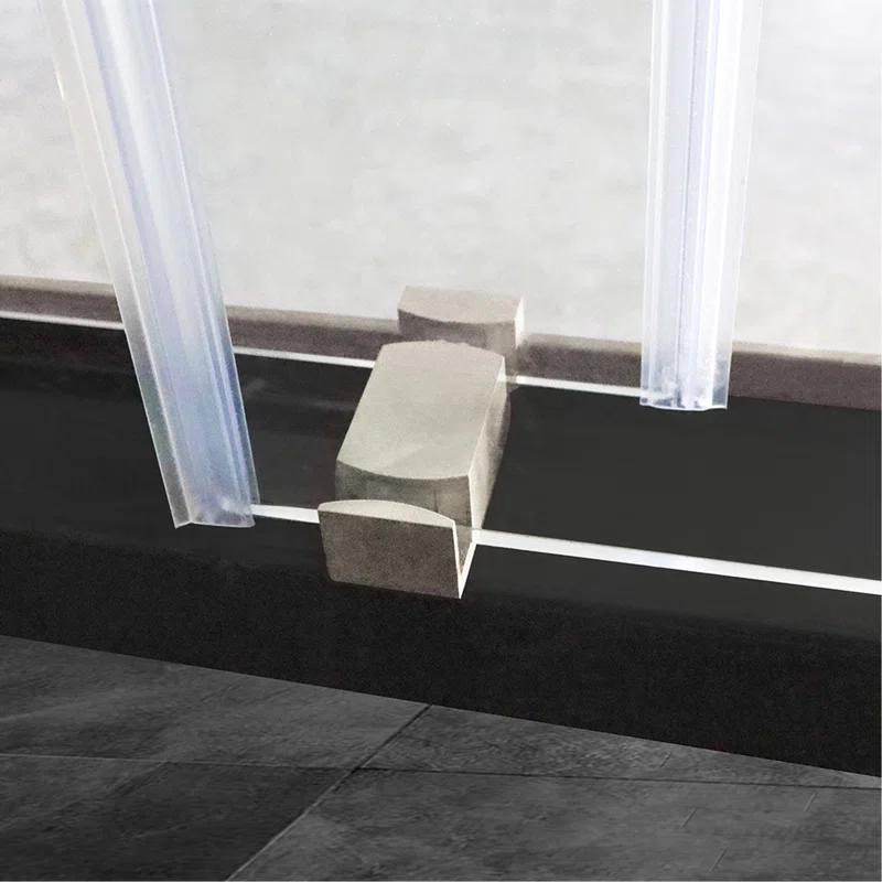 PET STOP LLC F5YDNC1F0736Q 60" Width x 76"Height Shower Doors with 3/8"(10mm) Clear Tempered Glass