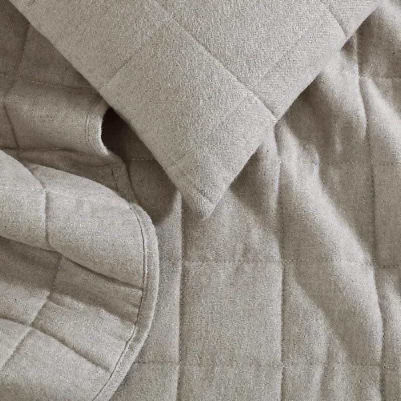 Calvin Klein Calvin Klein Melange Flannel Cotton Solid 2 Piece Euro Sham Set