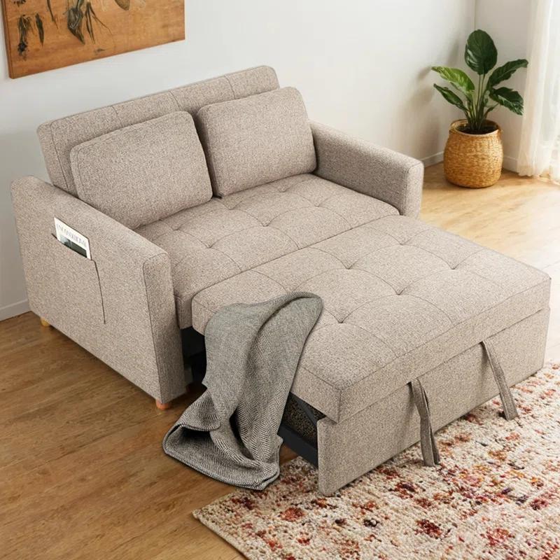 Ebern Designs Meit 49"W Convertible Sleeper Sofa 3-In-1 Reclining Sofa Bed Pull Out Couch Bed