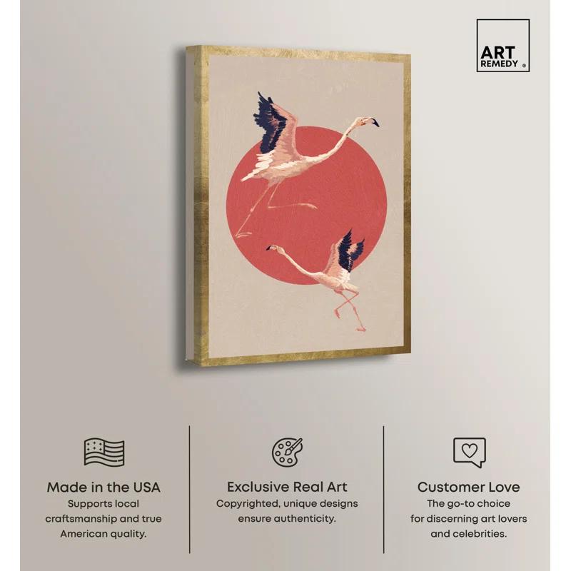 Art Remedy Sunrise Flock Canvas Retro Japanese Art Prints by Art Remedy