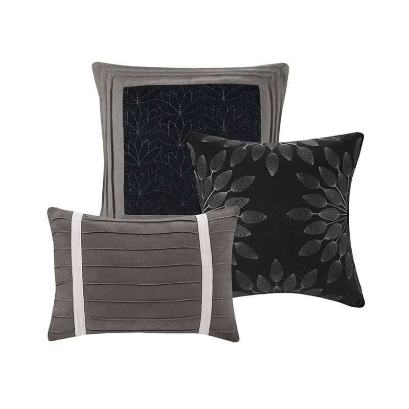 Madison Park Palmer 7 PC Pieced Faux Suede Comforter Set