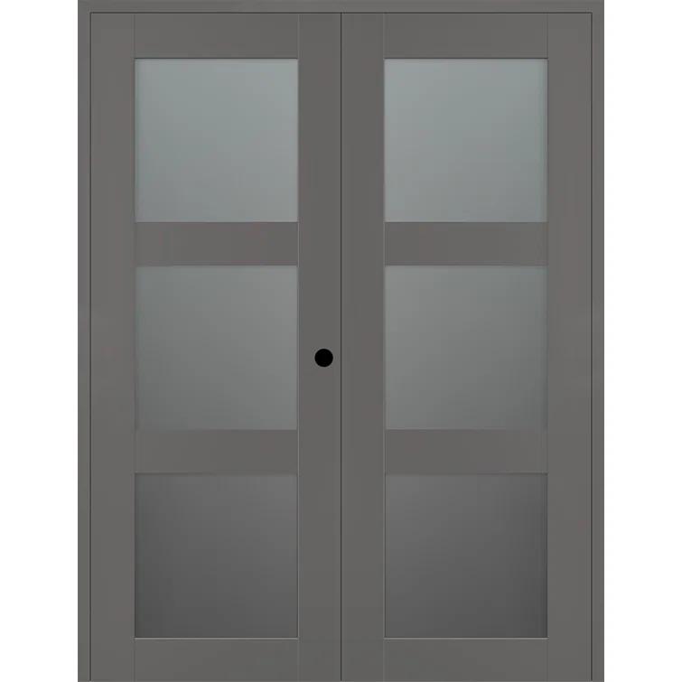 Belldinni Avon 3 Lite Manufactured Wood and Glass Composite Double Frech Doors