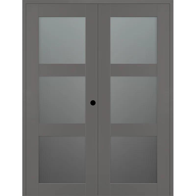 Belldinni Avon 3 Lite Manufactured Wood and Glass Composite Double Frech Doors