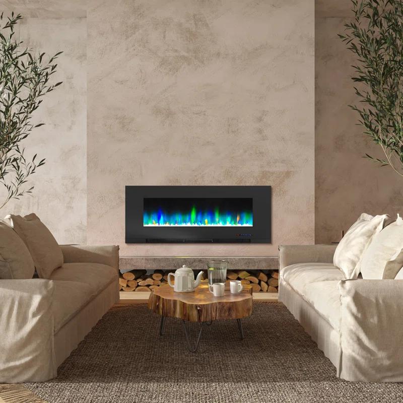 Cambridge Cambridge Wall Mount Electric Fireplace Heater with Remote Control for Indoor Use in Living Room, Bedroom, Home Office
