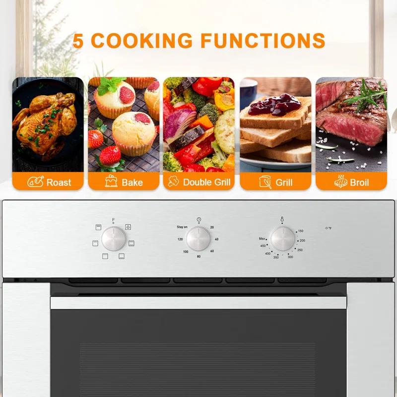 GASLAND 24" 2.3 cu. ft. Electric Single Wall Oven With 6 Cooking Functions ES606MS