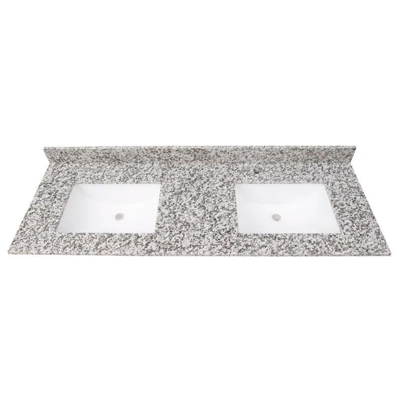 61 in. x 22 in. D Bathroom Vanity Top with Double Sinks