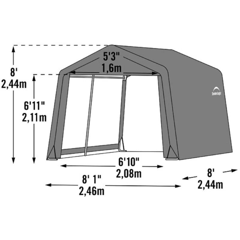 ShelterLogic ShelterLogic Shed-in-a-Box 8 x 8 x 8 ft Peak Gray