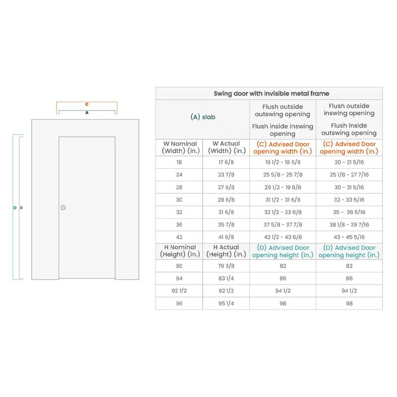 Belldinni Invisible Frameless Door Manufactured Wood Solid Core Regular Interior Door