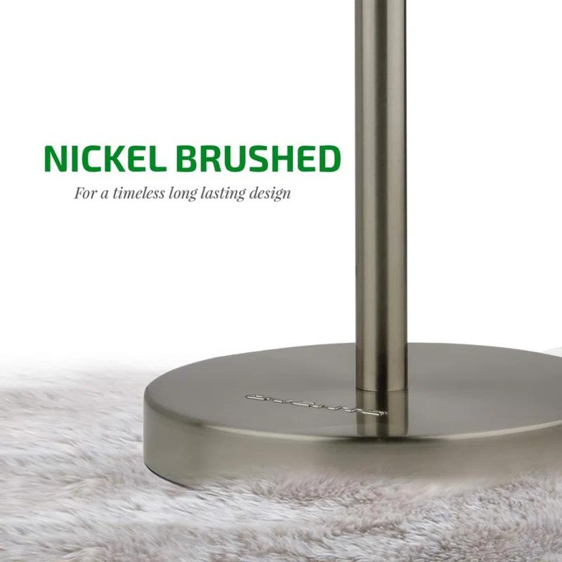 Ovente OVENTE 6" Lighted Makeup Mirror with 1X/7X Magnification, Cordless Tabletop Mount Vanity Round Mirror with 360° Swivel Design and Double Sided Cool Tone LED Ring Light, Nickel Brushed MLT60BR1X7X