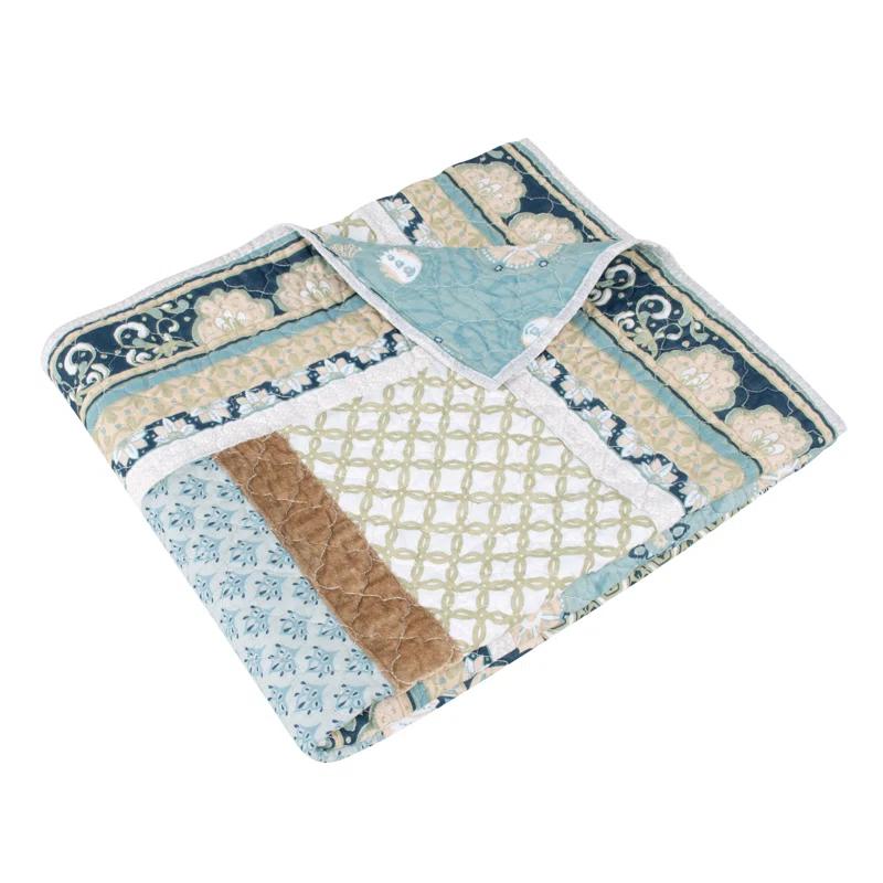 Greenland Home Fashions Thalia Embellished Reversible Quilted Cotton Throw