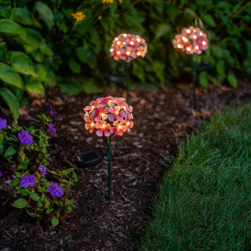 Touch of ECO Solar Powered LED Metal Flower Garden Stake Light (Set of 2)