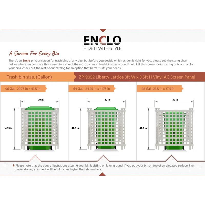 Enclo Enclo 3.5 ft H x 3.25 ft W x 3 ft L Liberty Lattice Freestanding Vinyl Privacy Screen (3 Panels)