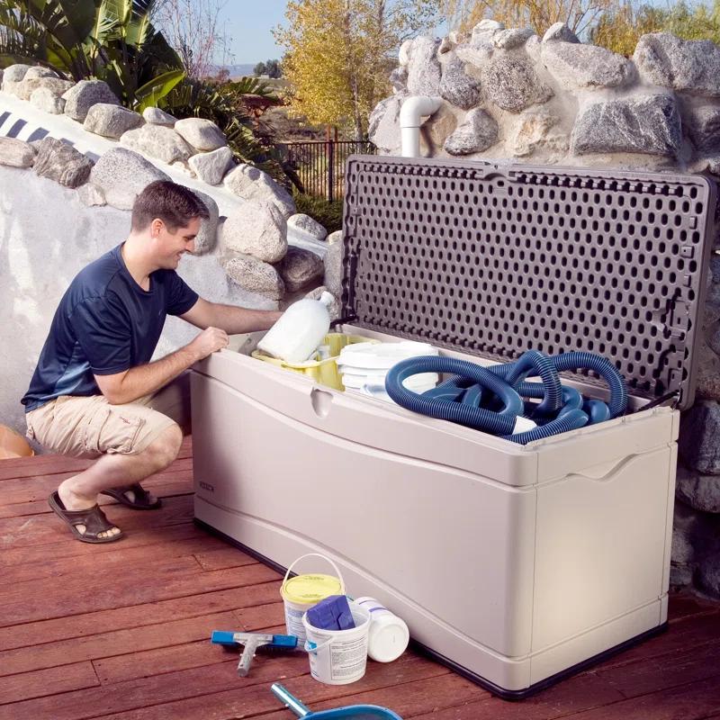 Lifetime Lifetime 60'' W 130 Gallons Water Resistant Polyethylene Plastic Lockable Deck Box