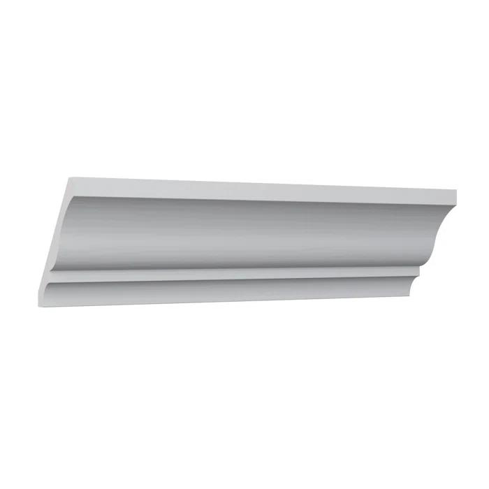 Ekena Millwork WM48 - Americraft Crown Moulding, 3 11/32"H x 2 5/8"P x 4 1/4"F x 96"L, Primed Finger-Joint Pine