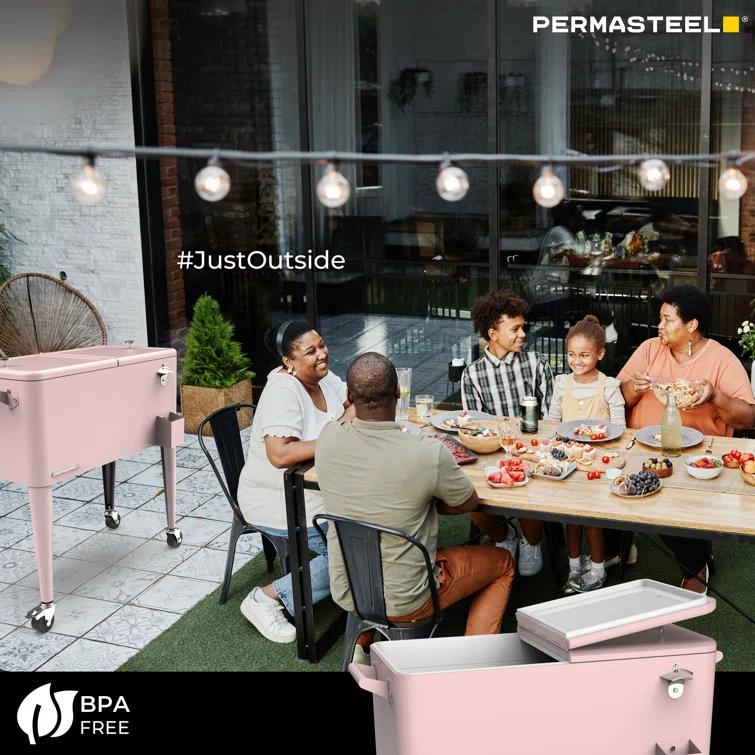 Permasteel 80-Qt Classic Outdoor Patio Cooler On Wheels