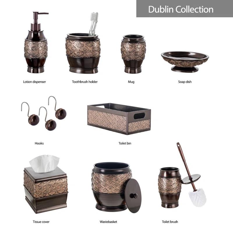 Creative Scents Dublin Resin Manual Lift Waste Basket