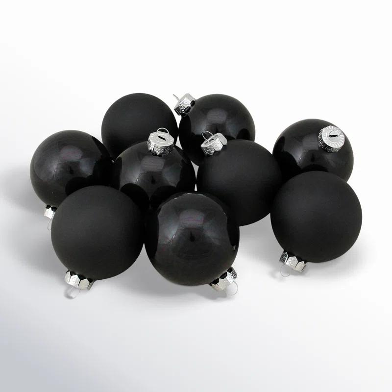 Glass Christmas Ball Ornament (Set of 9)