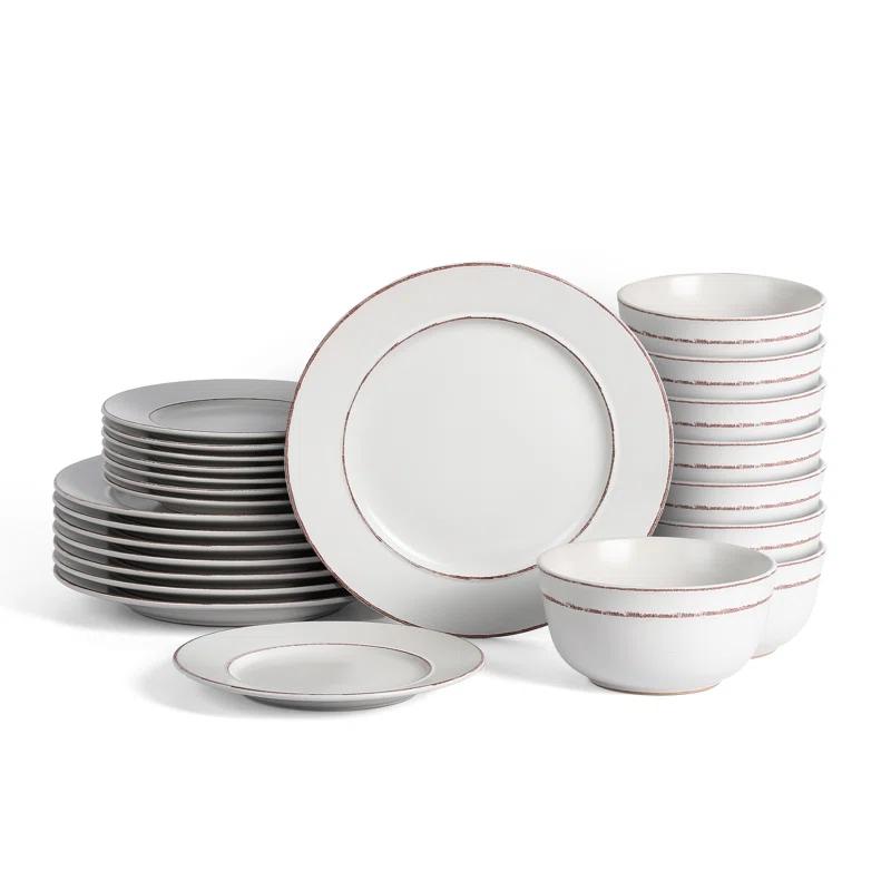 Earth & Clay Earth & Clay Hazel 24-Piece Dinnerware Set Stoneware (Set of 24)