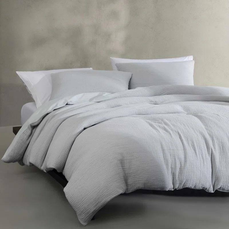 Calvin Klein Calvin Klein Washed Texture Solid Cotton Duvet Cover Set