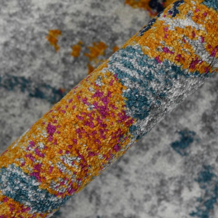 AMER Rugs Chelsea Abstract Transitional Durable Performance Orange/Blue Area Rug