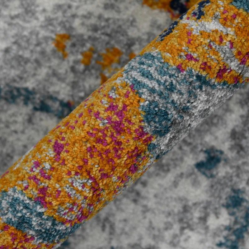 Chelsea Abstract Transitional Durable Performance Orange/Blue Area Rug