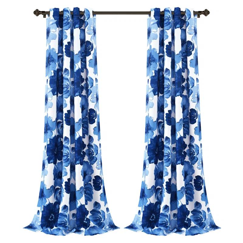 Lush Decor Leah Polyester Room Darkening Curtain Pair (Set of 2)