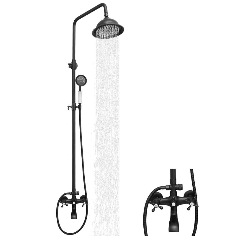 FUNDUXA Stainless Steel Wall Mounted Outdoor Shower with Detachable Shower Head
