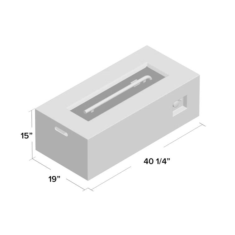 Latitude Run® Caelan Rectangle Lightweight Concrete/MGO Propane Smokeless Fire Pit Table