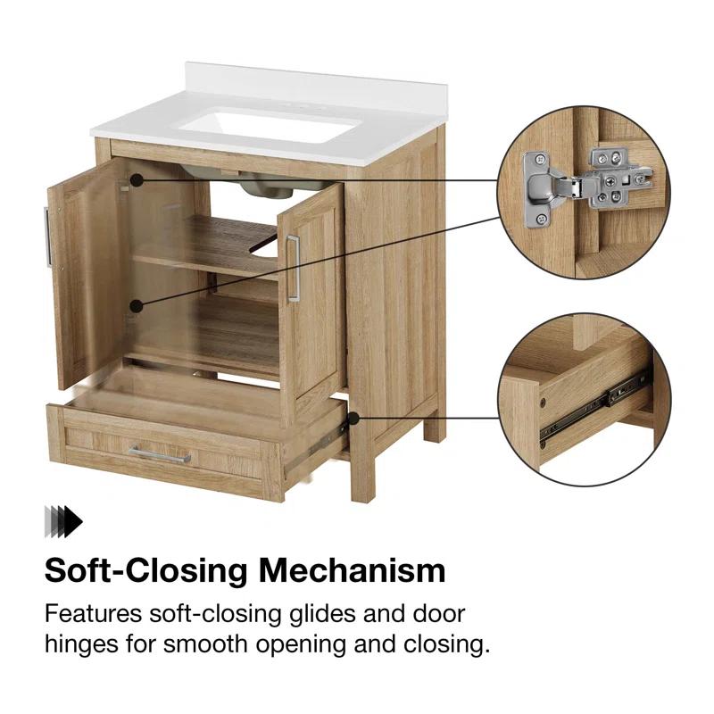 OVE Decors Kansas 30" Single Bathroom Vanity, in White Oak Finish & Reviews | Wayfair